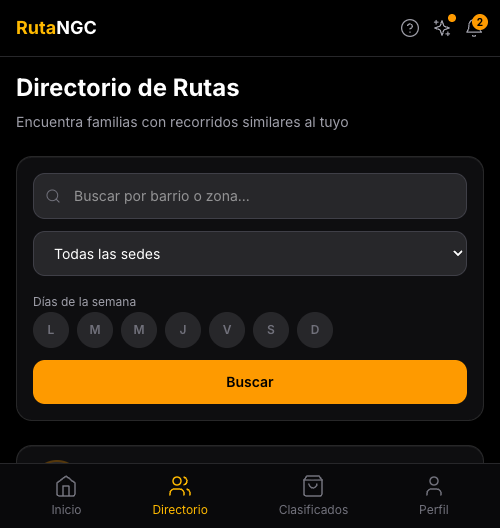 Directorio de rutas