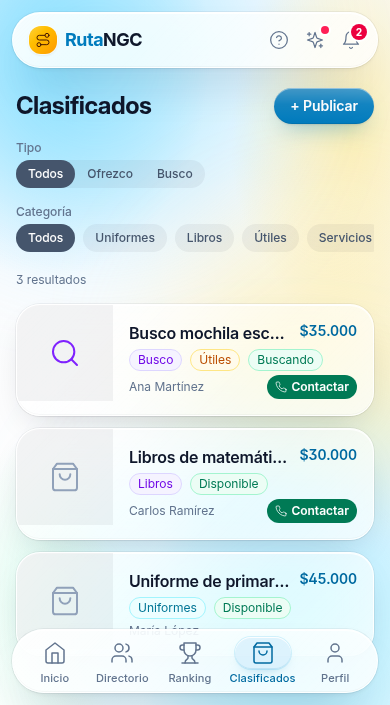 Página de clasificados