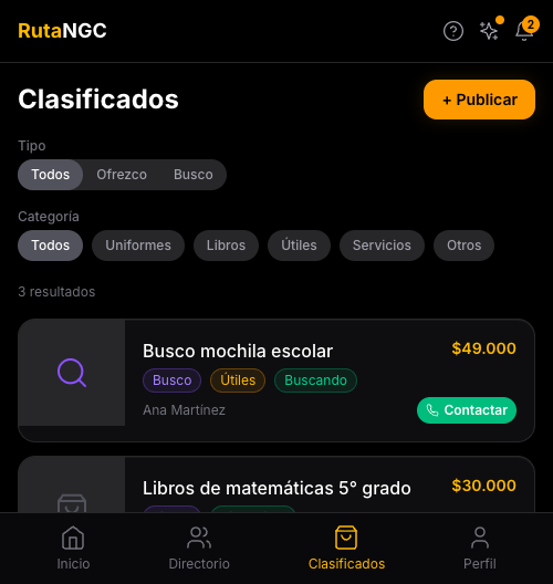 Página de clasificados