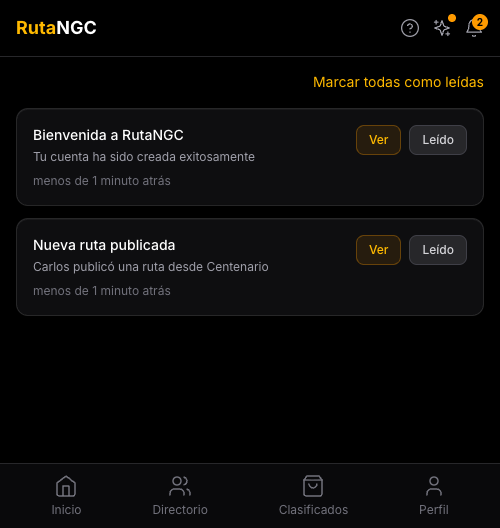 Página de notificaciones