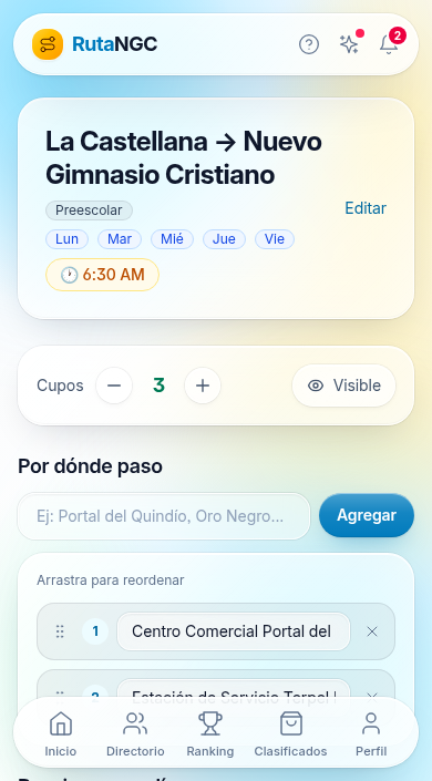 Detalle de una ruta